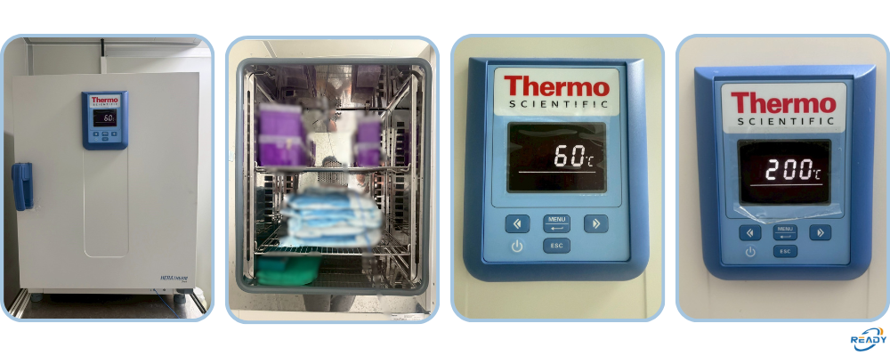 烘箱校驗紀錄｜60°C / 200°C 面板與標準件溫度比對｜READY 銳靛生技